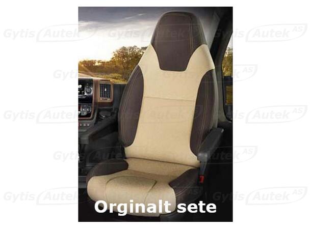 Bobil setetrekk. Grå Eura Mobil Ducato 2016- int.nakkestøtter 