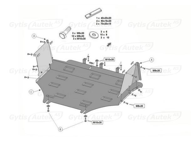 Bunnplate. Stål Jeep Patriot 2006-2017 