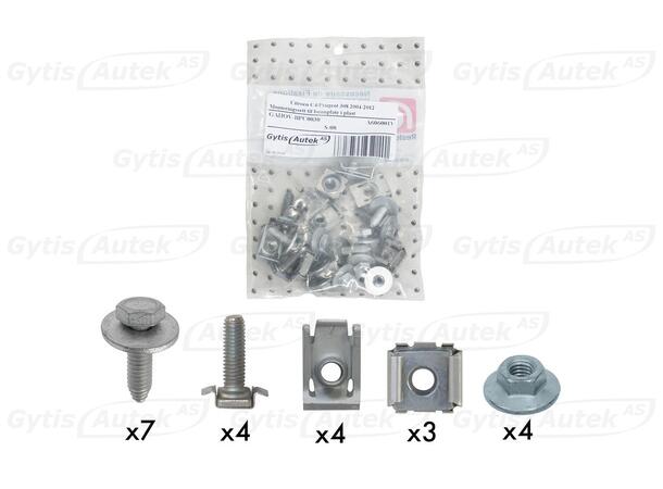 Monteringssett til bunnplate i plast Peugeot 308 2007-2012 