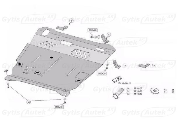 Bunnplate | Citroen C-Crosser 2007-2012 | gytisautek.no