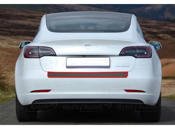 Bakfangerbeskytter. Folie. Svart Tesla Model 3 2018-2023 