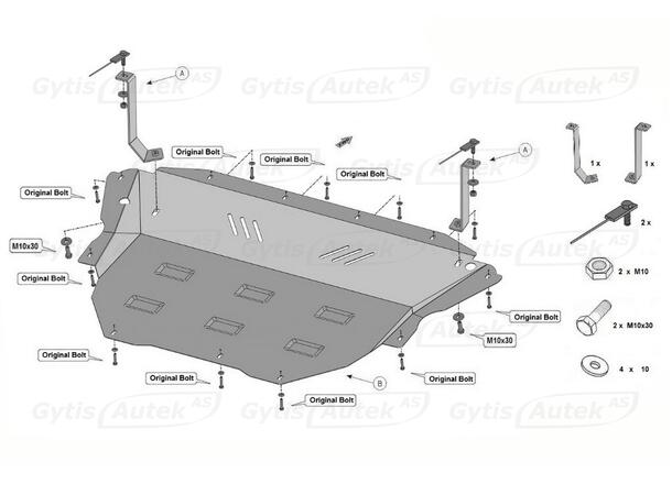 Bunnplate. Stål Ford Transit Custom 2024-> 