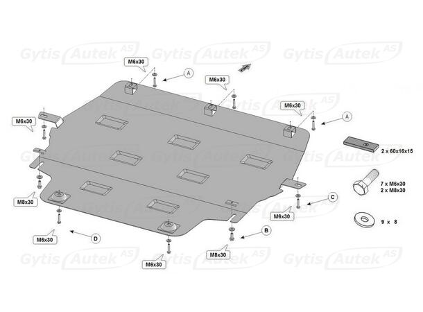 Bunnplate. Stål Opel Vivaro 2020-> 