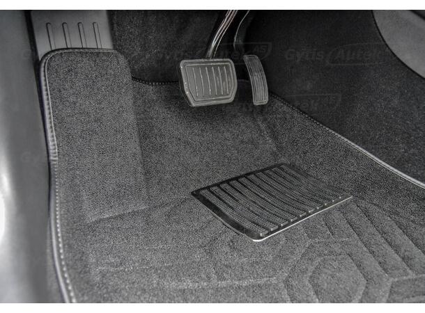 Gulvmatter. 3D Stoff med kant Tesla Model 3 2018-2023 