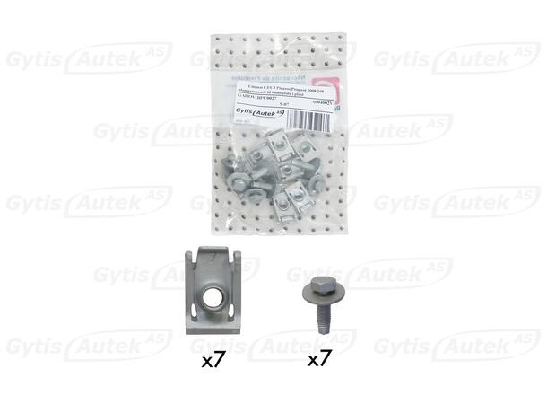 Monteringssett til bunnplate i plast Citroen C3 Picasso 2009-2017 