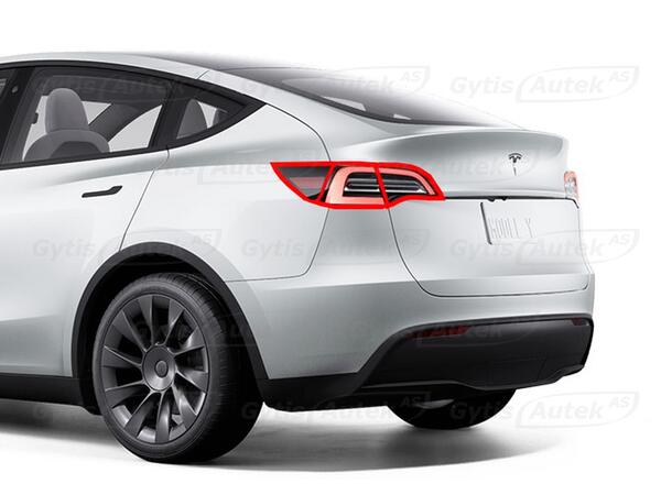 Lyktbeskyttere. Bak. Folie. PPF Tesla Model Y 2021-2025 