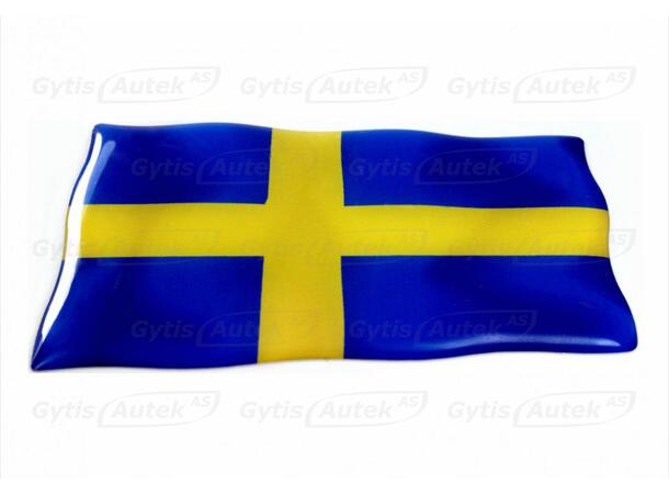 3D klistremerke. Sveriges flagg Universalt