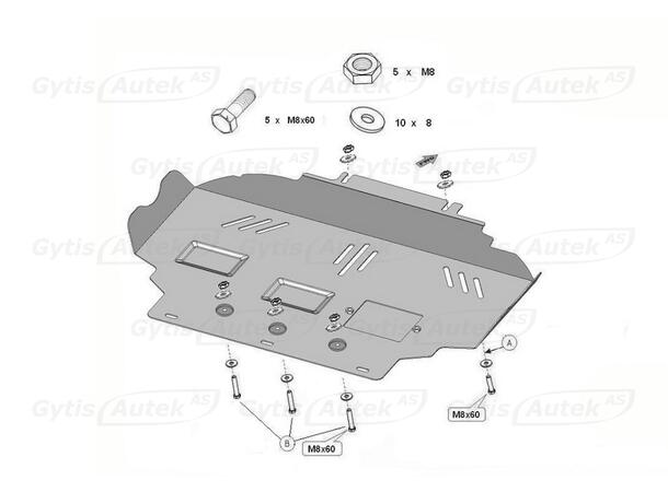 Bunnplate. Stål Nissan Navara 2016-2022 