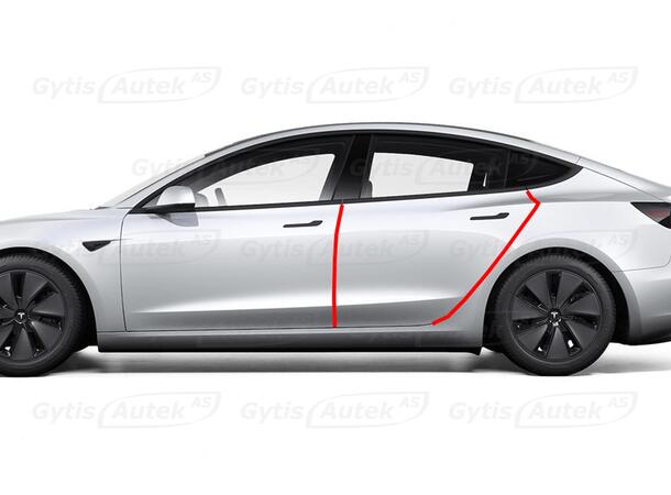 Dørkantbeskyttere. Folie. PPF Tesla Model 3 2023-> 