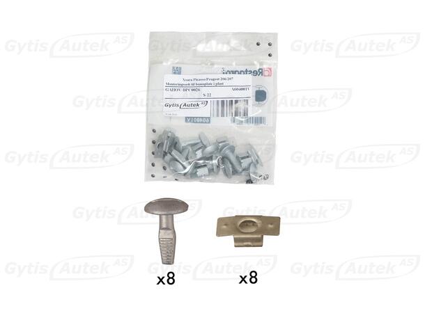 Monteringssett til bunnplate i plast Citroen Xsara Picasso 1999-2010 