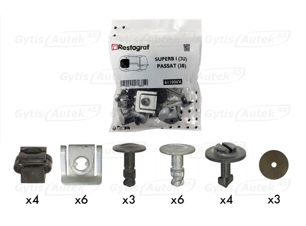 Monteringssett til bunnplate i plast VW Passat B5 1996-2005 