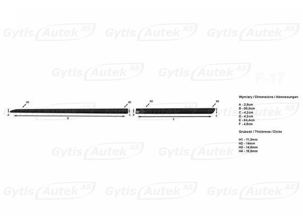 Sidelister til Toyota Aygo 2014-2021 | gytisautek.no