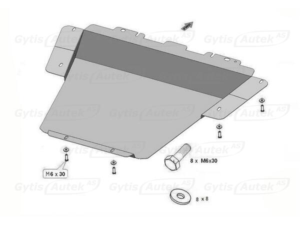 Bunnplate. Stål Nissan NV250 2020-2022 