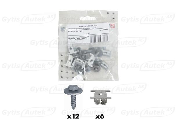Monteringssett til bunnplate i plast Opel Astra J 2009-2015 