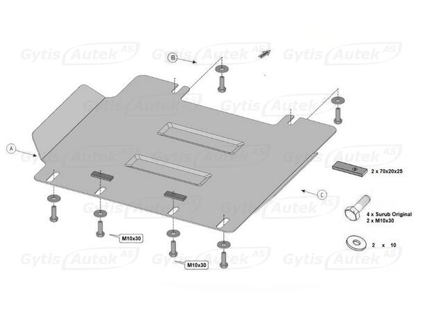 Bunnplate. Stål Isuzu D-Max 2021-> 