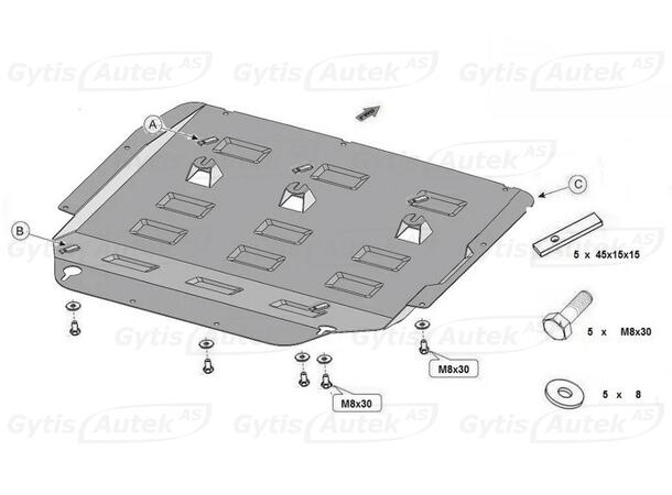 Bunnplate | BMW X1 F48 2016-2022 | gytisautek.no