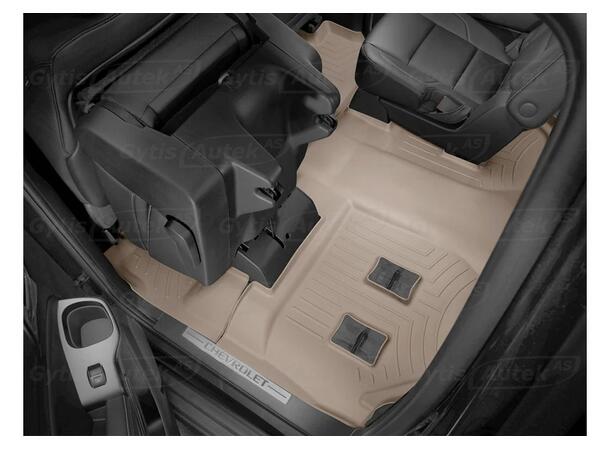 Gulvmatte. 2+3. rad. Beige. Plast Chevrolet Suburban 2015-2020 