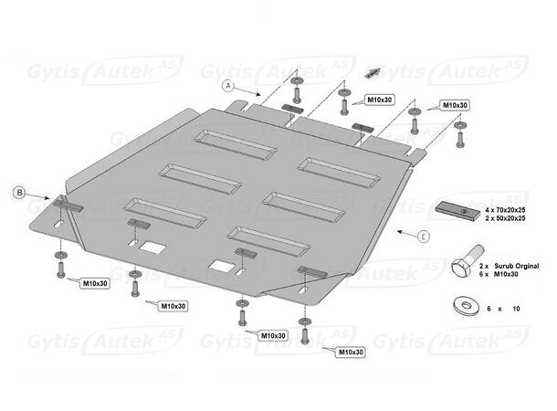 Bunnplate. Stål Isuzu D-Max 2021-> 