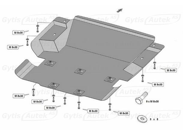 Bunnplate | SsangYong Rexton Y400 2018-2023 | gytisautek.no