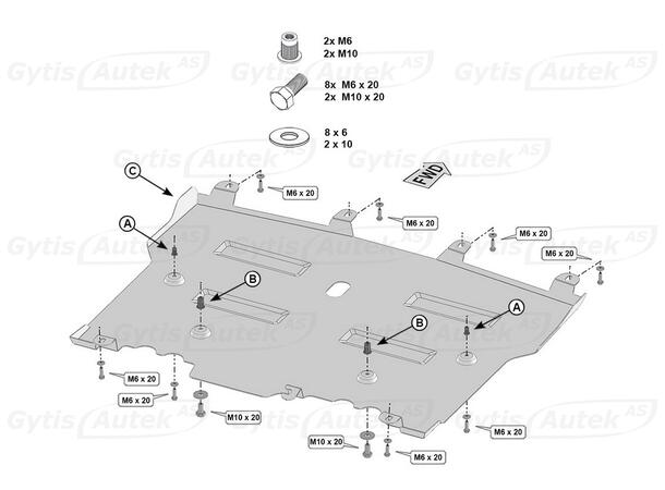 Bunnplate | Toyota bZ4X 2022-> | gytisautek.no