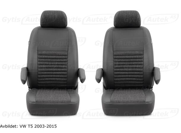 Setetrekk. 1 + 1 seter. Delskinn VW Caddy 2021-> Standard 