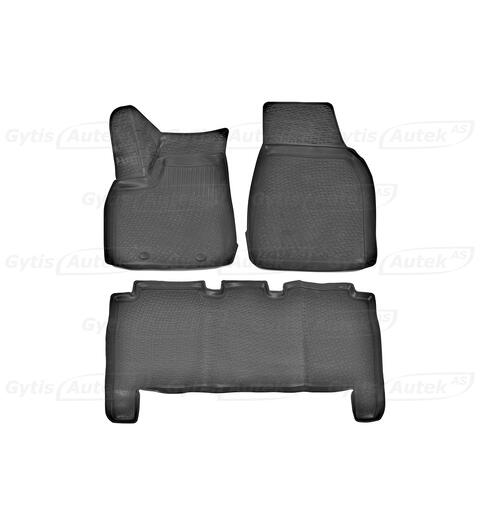 Gulvmatter. Gummi Tesla Model X 2016-2021 5 seter