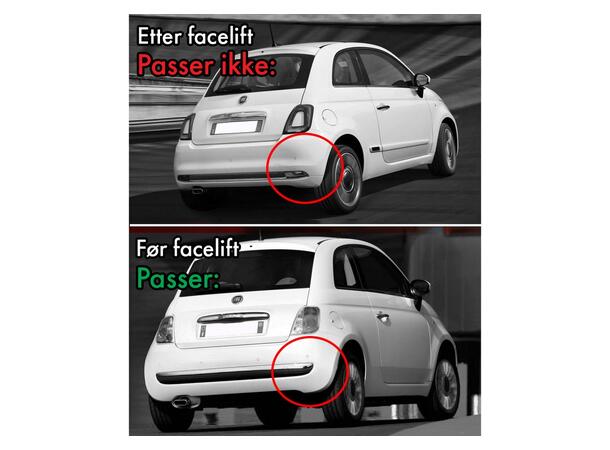 Skvettlapper til Fiat 500 2008-> | 100% passform | gytisautek.no
