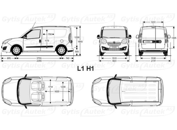 Vareromsinnlegg  | Opel Combo D 2012-2018 | gytisautek.no