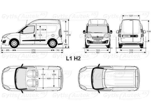 Vareromsinnlegg  | Opel Combo D 2012-2018 | gytisautek.no