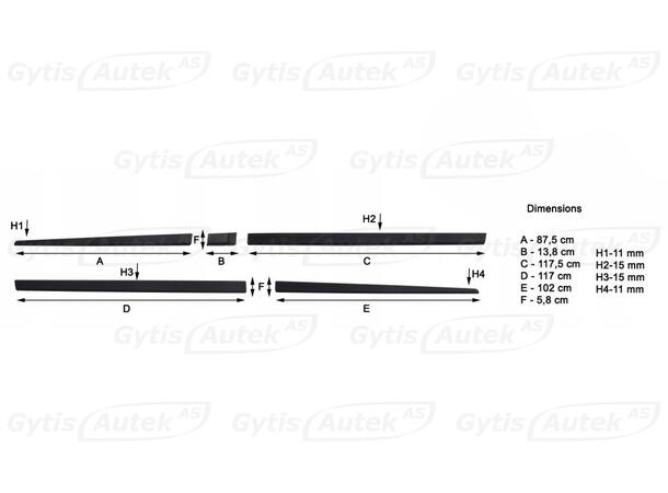Sidelister til Mercedes-Benz V-Klasse W447 2015-> | gytisautek.no